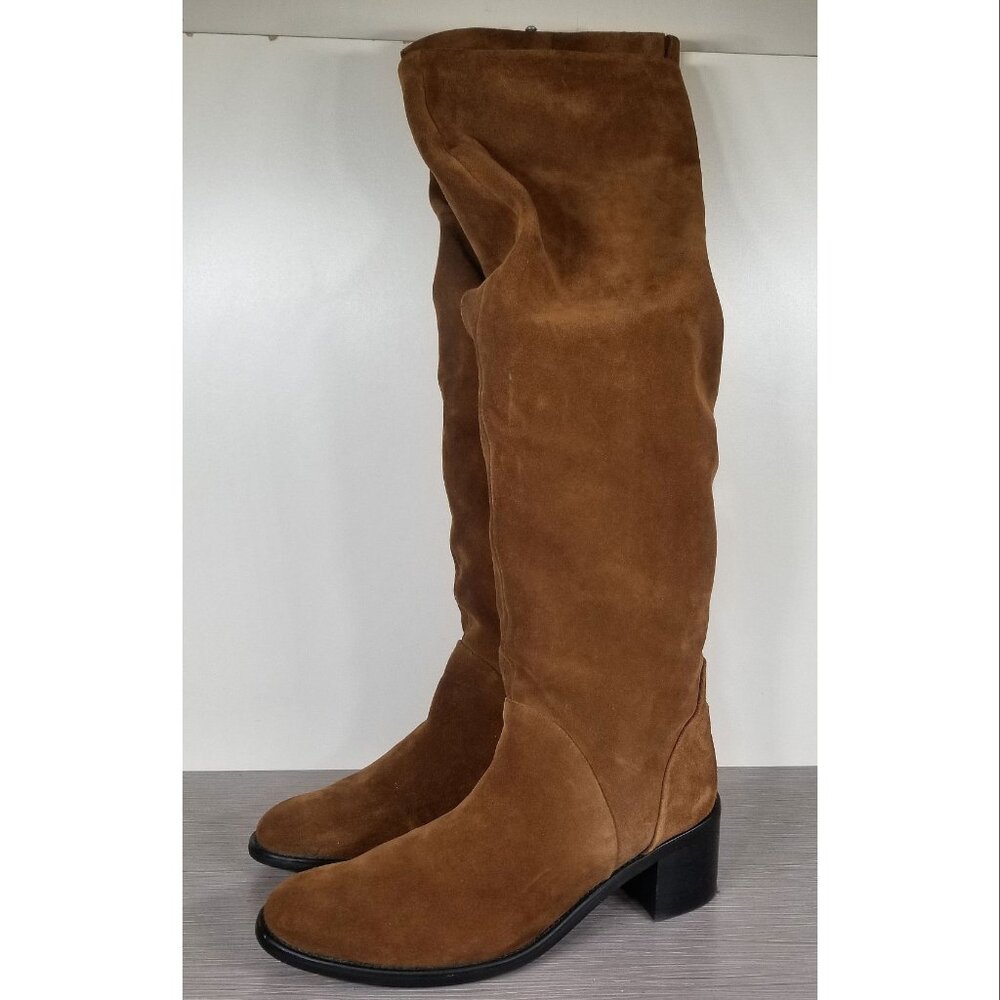 Jeffrey Campbell Ryding Over the Knee Boot, Cognac Suede, Womens Size 11 M